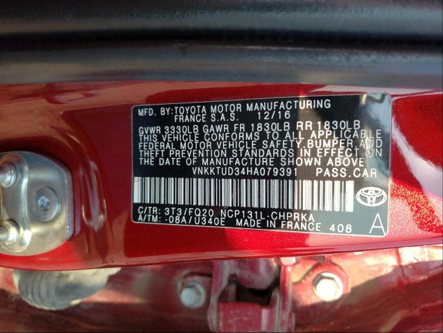 Photo 9 VIN: VNKKTUD34HA079391 - TOYOTA YARIS L 