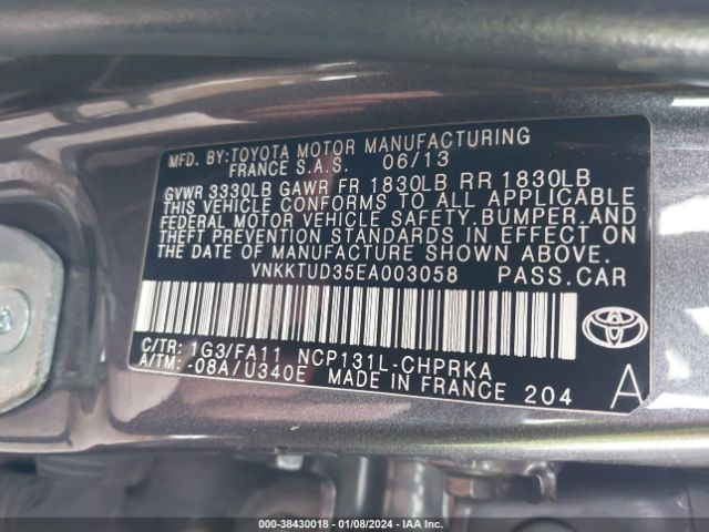 Photo 8 VIN: VNKKTUD35EA003058 - TOYOTA YARIS 