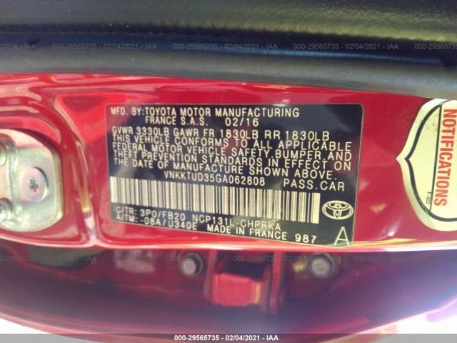 Photo 8 VIN: VNKKTUD35GA062808 - TOYOTA YARIS 