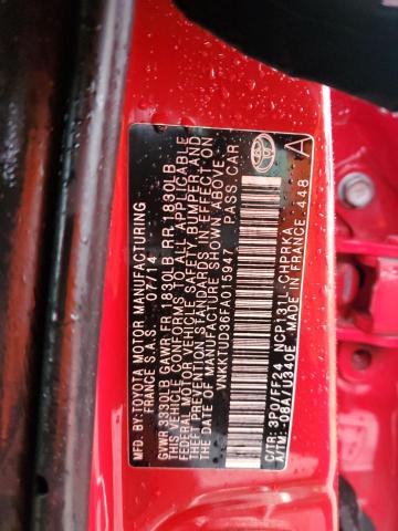 Photo 13 VIN: VNKKTUD36FA015947 - TOYOTA YARIS 