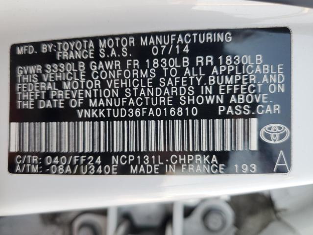 Photo 12 VIN: VNKKTUD36FA016810 - TOYOTA YARIS 