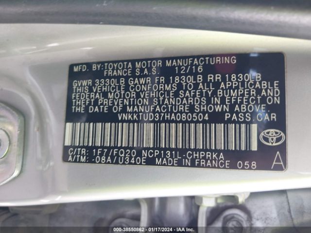 Photo 7 VIN: VNKKTUD37HA080504 - TOYOTA YARIS 