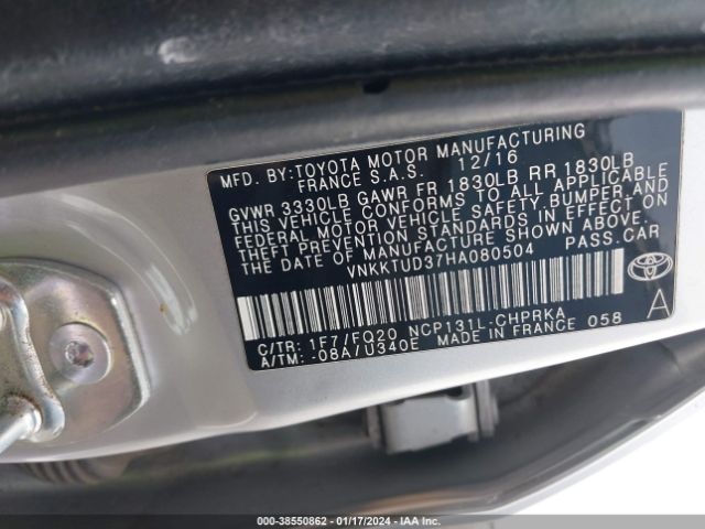 Photo 8 VIN: VNKKTUD37HA080504 - TOYOTA YARIS 