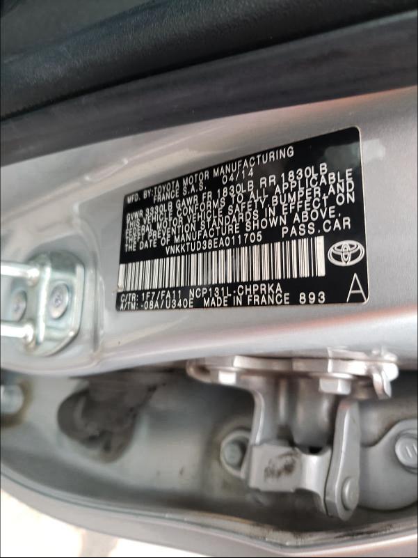 Photo 9 VIN: VNKKTUD38EA011705 - TOYOTA YARIS 