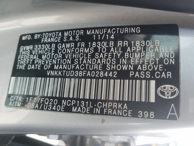 Photo 9 VIN: VNKKTUD38FA028442 - TOYOTA YARIS 