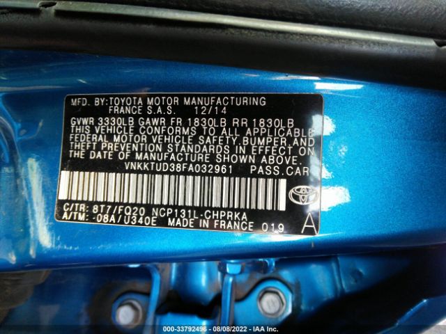 Photo 8 VIN: VNKKTUD38FA032961 - TOYOTA YARIS 