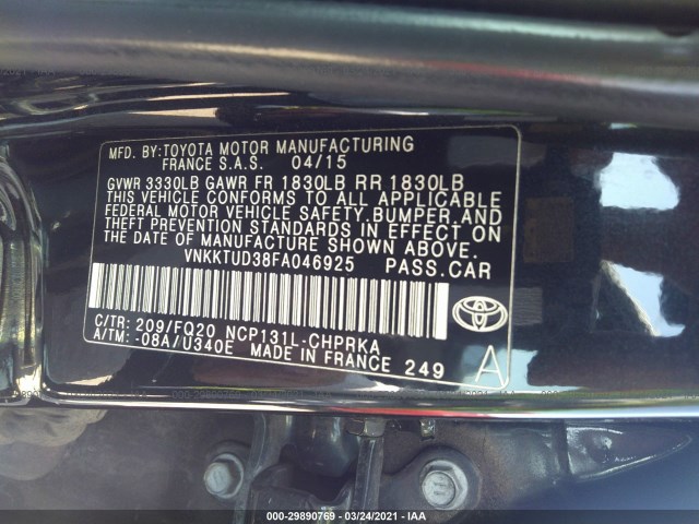 Photo 8 VIN: VNKKTUD38FA046925 - TOYOTA YARIS 