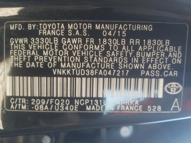 Photo 9 VIN: VNKKTUD38FA047217 - TOYOTA YARIS 