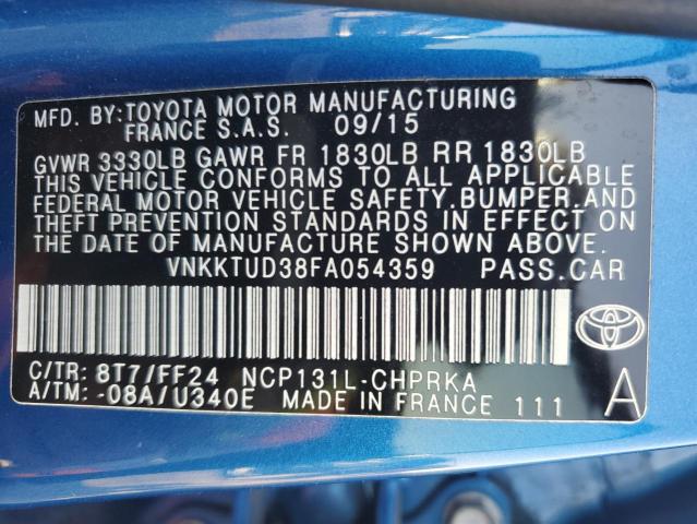 Photo 11 VIN: VNKKTUD38FA054359 - TOYOTA YARIS 