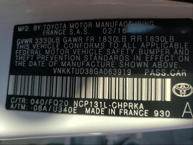 Photo 9 VIN: VNKKTUD38GA063919 - TOYOTA YARIS L 