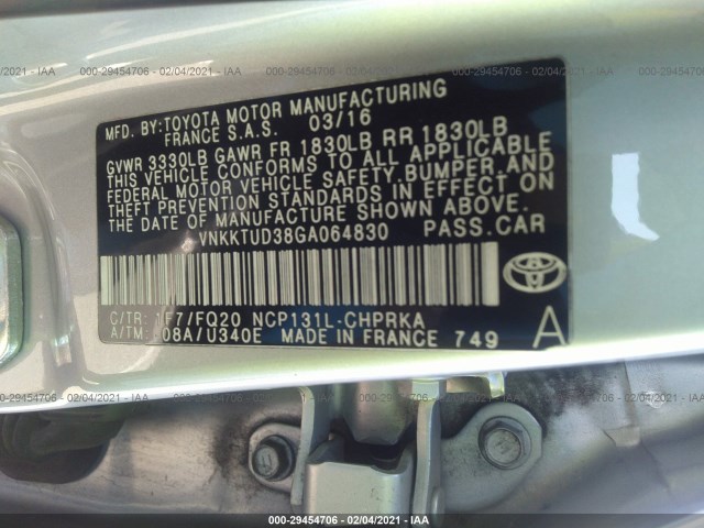 Photo 8 VIN: VNKKTUD38GA064830 - TOYOTA YARIS 