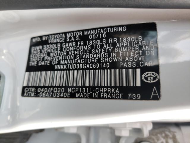 Photo 9 VIN: VNKKTUD38GA069140 - TOYOTA YARIS L 