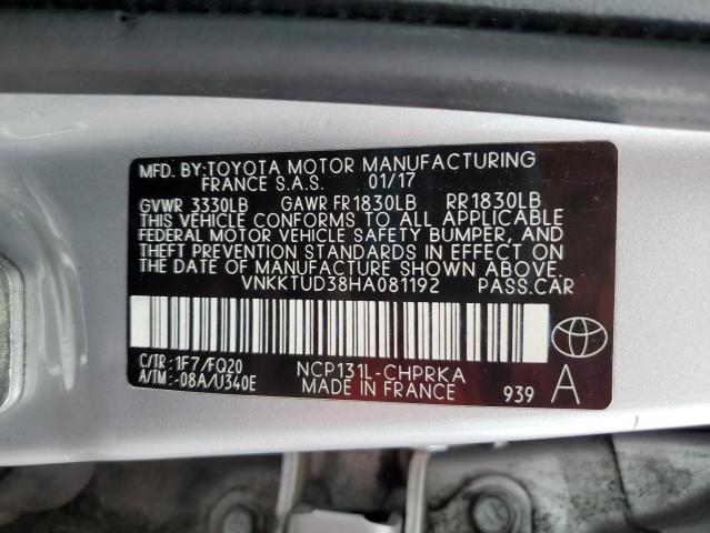 Photo 12 VIN: VNKKTUD38HA081192 - TOYOTA YARIS L 