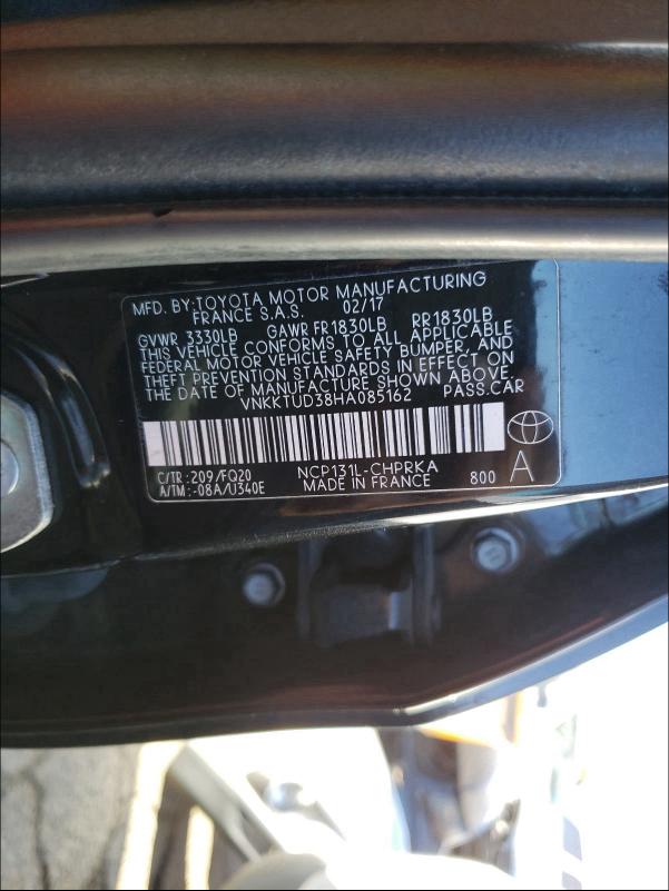 Photo 9 VIN: VNKKTUD38HA085162 - TOYOTA YARIS L 