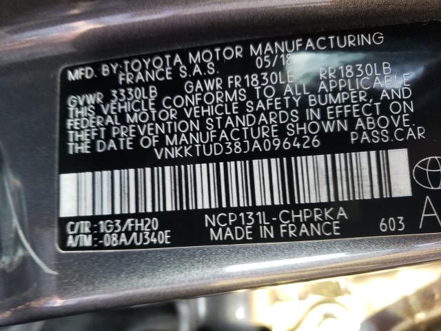 Photo 9 VIN: VNKKTUD38JA096426 - TOYOTA YARIS L 