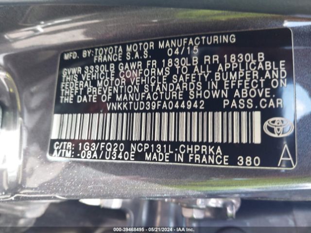 Photo 8 VIN: VNKKTUD39FA044942 - TOYOTA YARIS 