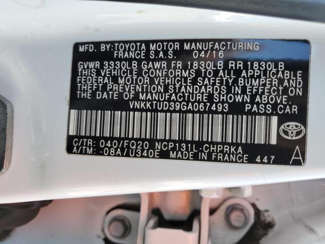 Photo 12 VIN: VNKKTUD39GA067493 - TOYOTA YARIS L 