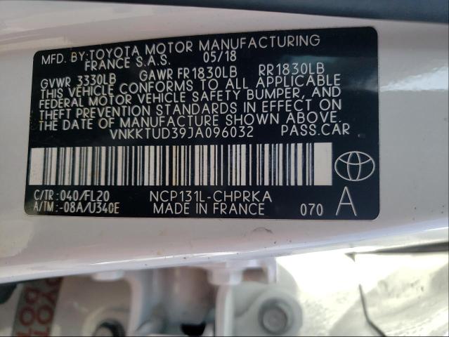 Photo 9 VIN: VNKKTUD39JA096032 - TOYOTA YARIS L 