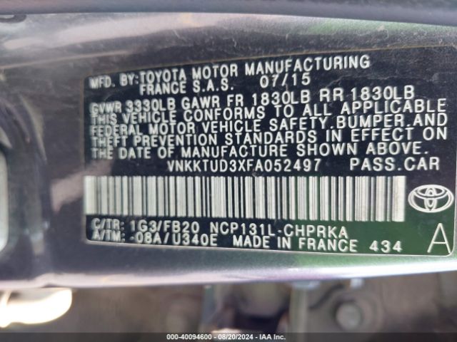 Photo 8 VIN: VNKKTUD3XFA052497 - TOYOTA YARIS 