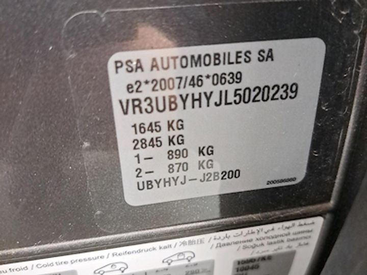 Photo 10 VIN: VR3UBYHYJL5020239 - PEUGEOT 208 DIESEL - 2019 