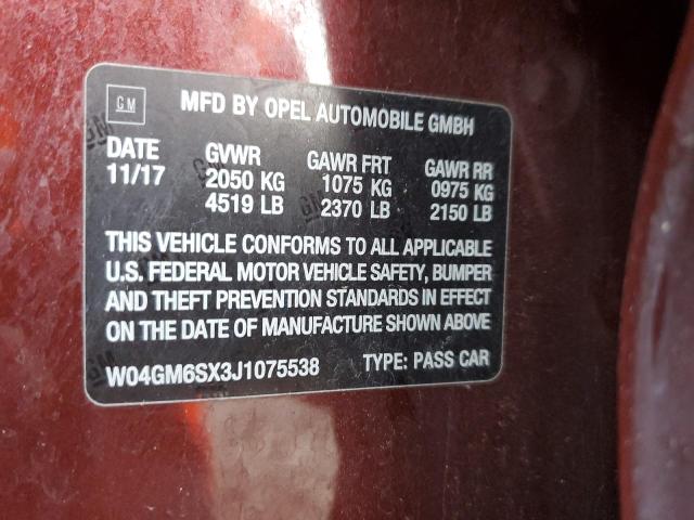 Photo 11 VIN: W04GM6SX3J1075538 - BUICK REGAL 