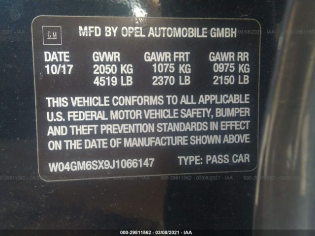 Photo 8 VIN: W04GM6SX9J1066147 - BUICK REGAL SPORTBACK 