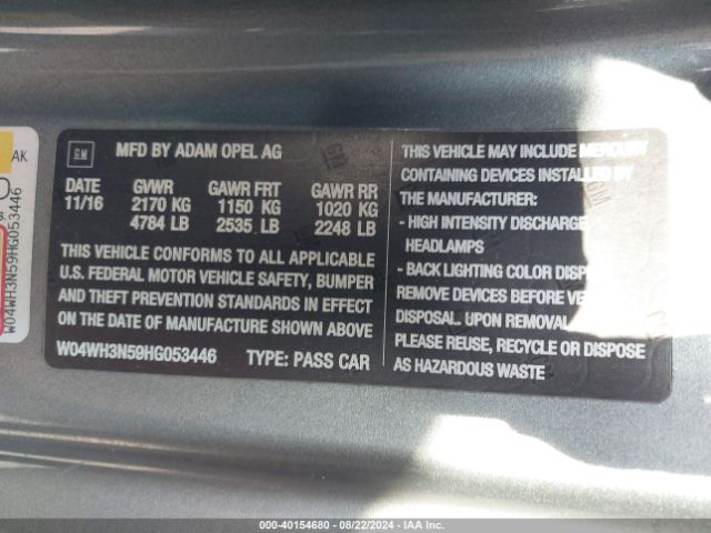 Photo 8 VIN: W04WH3N59HG053446 - BUICK CASCADA 