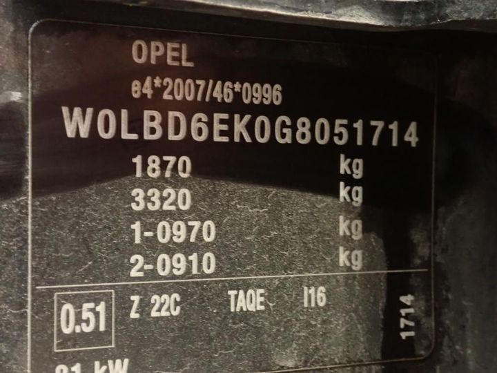 Photo 12 VIN: W0LBD6EK0G8051714 - OPEL ASTRA 