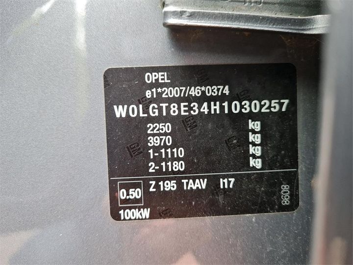 Photo 4 VIN: W0LGT8E34H1030257 - OPEL INSIGNIA 