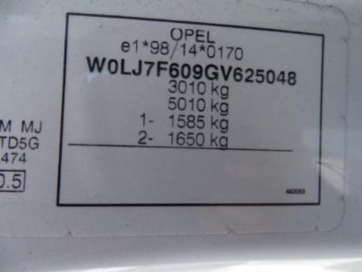 Photo 11 VIN: W0LJ7F609GV625048 - OPEL VIVARO 2900 COMBI MWB DSL - 2014 