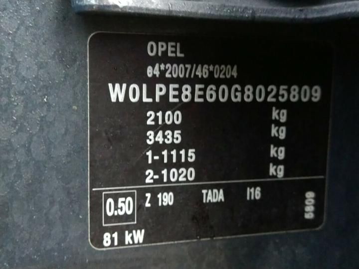 Photo 17 VIN: W0LPE8E60G8025809 - OPEL ASTRA 