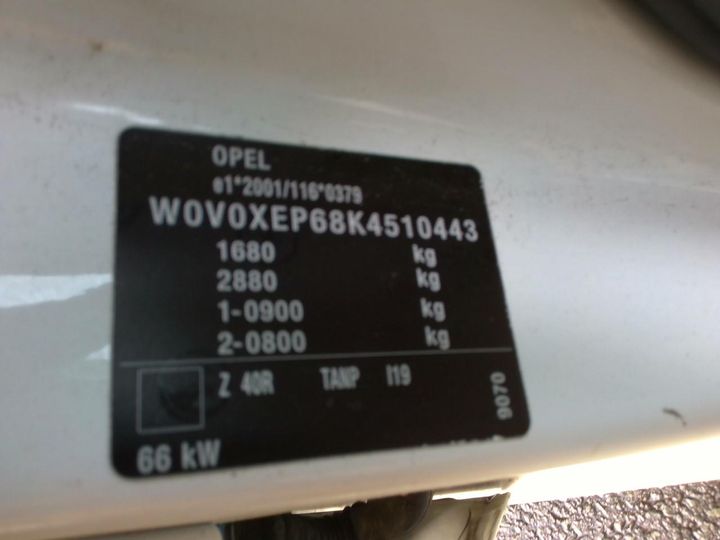 Photo 8 VIN: W0V0XEP68K4510443 - OPEL CORSA 