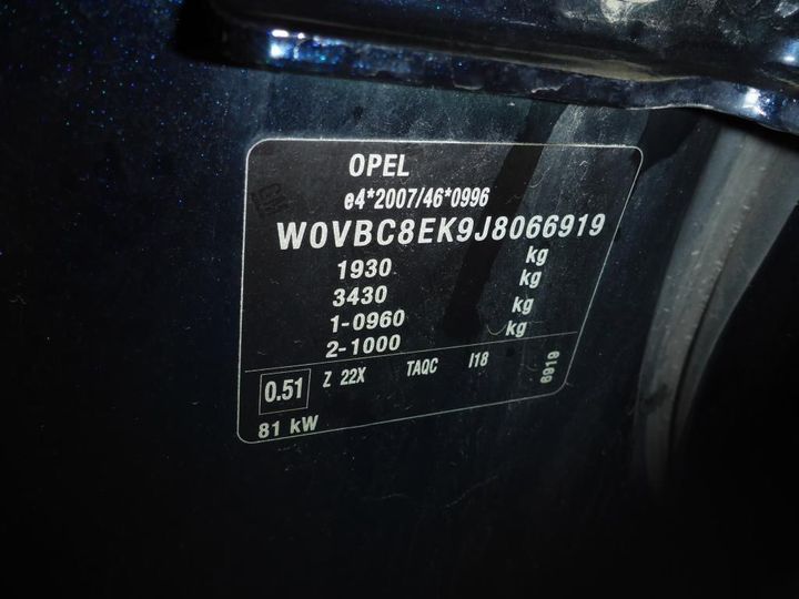 Photo 8 VIN: W0VBC8EK9J8066919 - OPEL ASTRA 