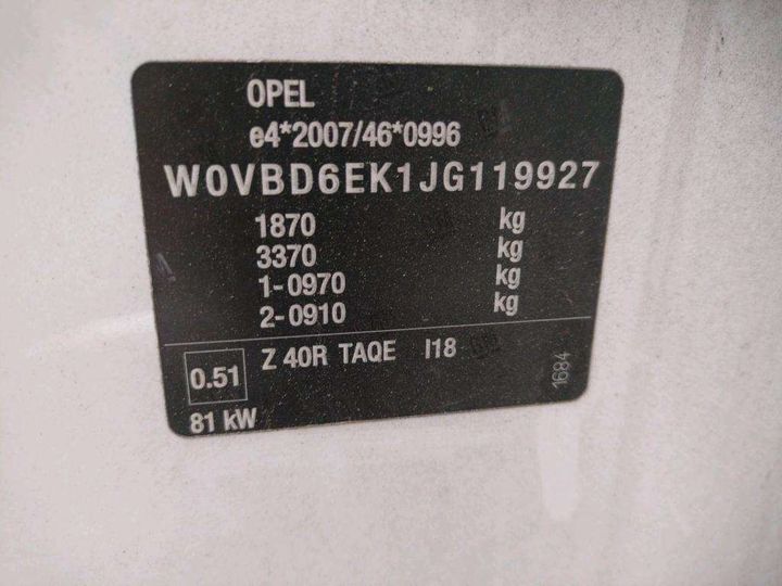 Photo 7 VIN: W0VBD6EK1JG119927 - OPEL ASTRA 