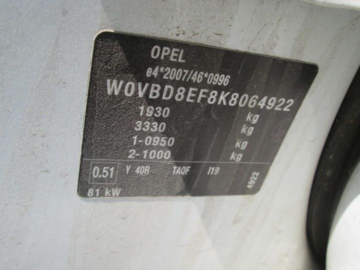 Photo 9 VIN: W0VBD8EF8K8064922 - OPEL ASTRA SPORTS TO 