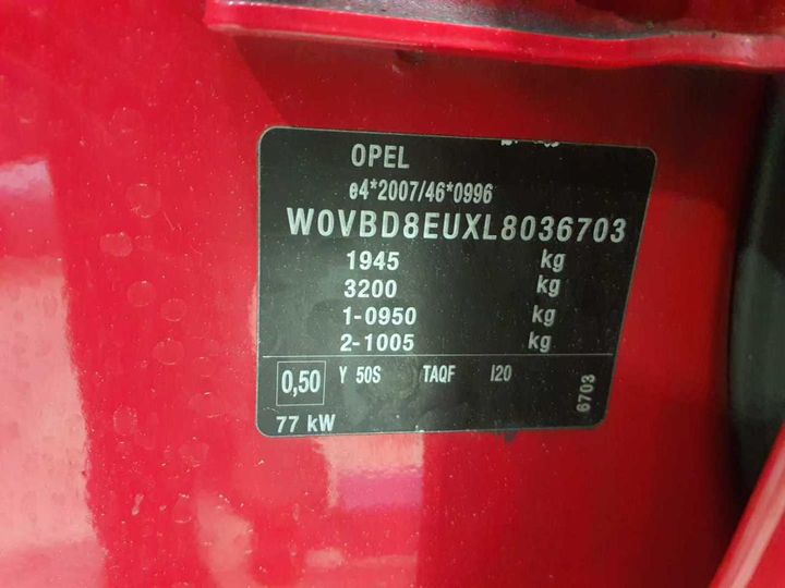 Photo 10 VIN: W0VBD8EUXL8036703 - OPEL ASTRA 1-5 D 