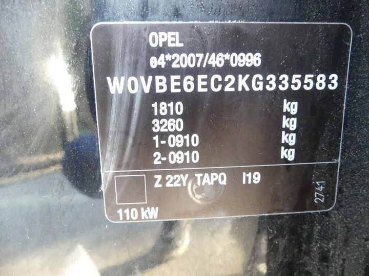 Photo 3 VIN: W0VBE6EC2KG335583 - OPEL ASTRA 