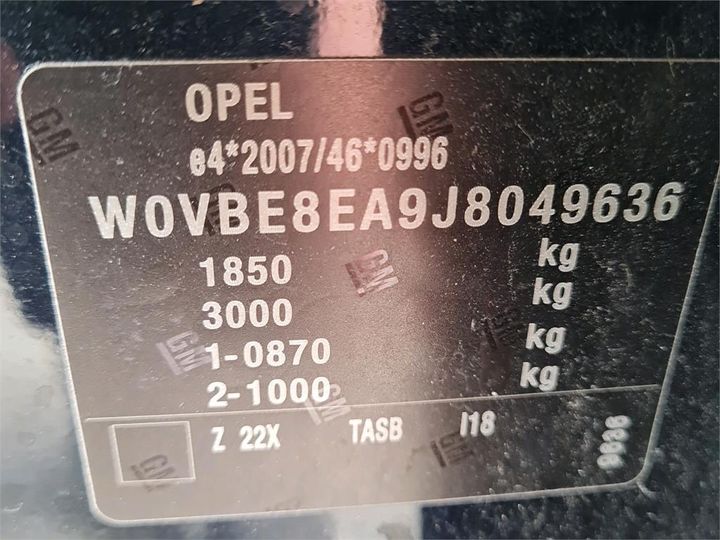 Photo 4 VIN: W0VBE8EA9J8049636 - OPEL ASTRA 