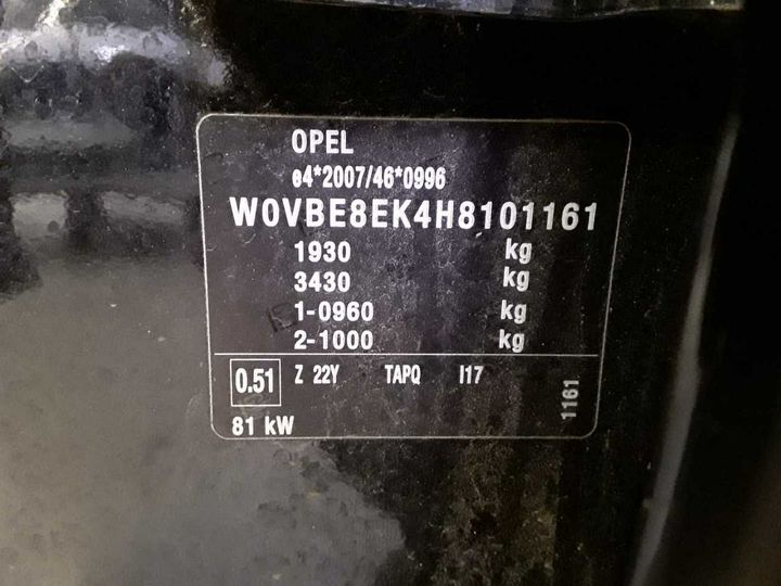 Photo 13 VIN: W0VBE8EK4H8101161 - OPEL ASTRA 1.6 D (CDTI) 