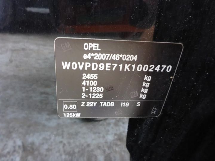 Photo 12 VIN: W0VPD9E71K1002470 - OPEL ZAFIRA TOURER 