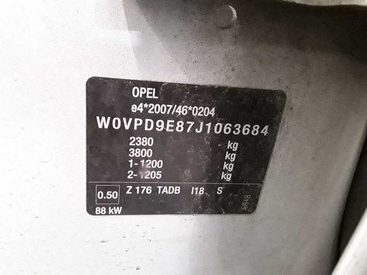 Photo 12 VIN: W0VPD9E87J1063684 - OPEL ZAFIRA 1.6 D (CDTI 