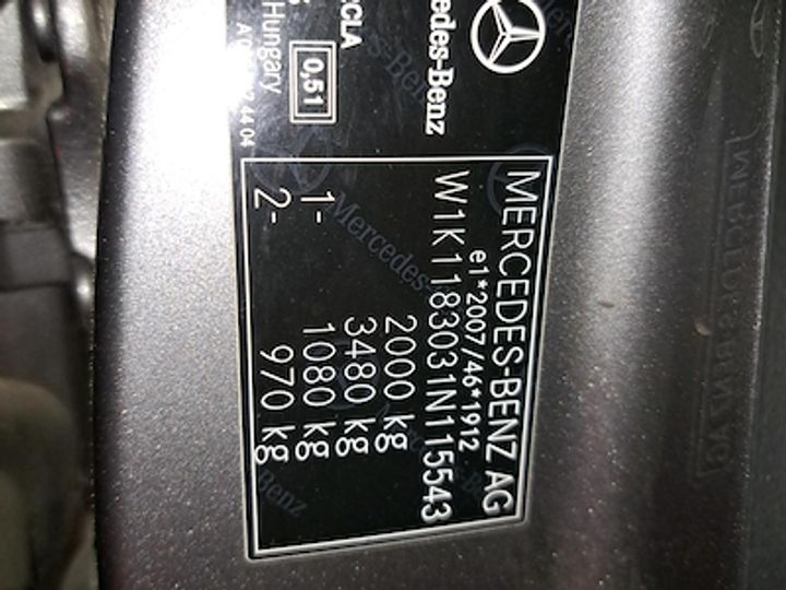 Photo 10 VIN: W1K1183031N115543 - MERCEDES-BENZ CLA - KLASSE 