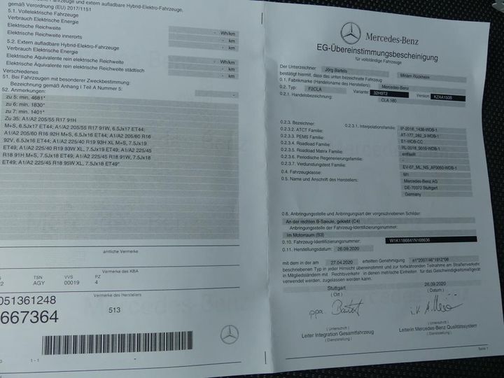 Photo 13 VIN: W1K1186841N168636 - MERCEDES-BENZ CLA SB 