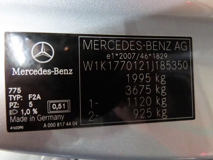 Photo 13 VIN: W1K1770121J185350 - MERCEDES-BENZ A 