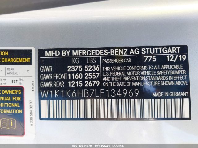 Photo 8 VIN: W1K1K6HB7LF134969 - MERCEDES-BENZ E-CLASS 