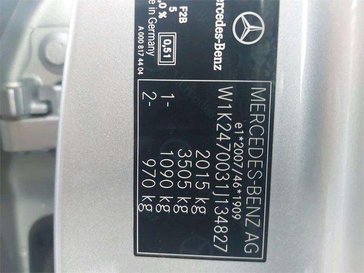 Photo 8 VIN: W1K2470031J134827 - MERCEDES-BENZ CLASSE B 