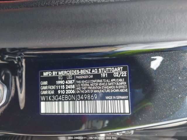 Photo 8 VIN: W1K3G4EB0NJ349869 - MERCEDES-BENZ A-CLASS 