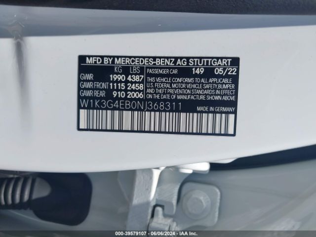 Photo 8 VIN: W1K3G4EB0NJ368311 - MERCEDES-BENZ A 220 