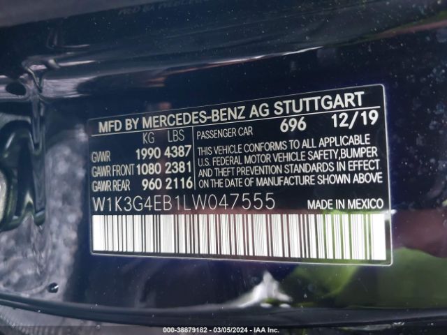 Photo 8 VIN: W1K3G4EB1LW047555 - MERCEDES-BENZ A 220 