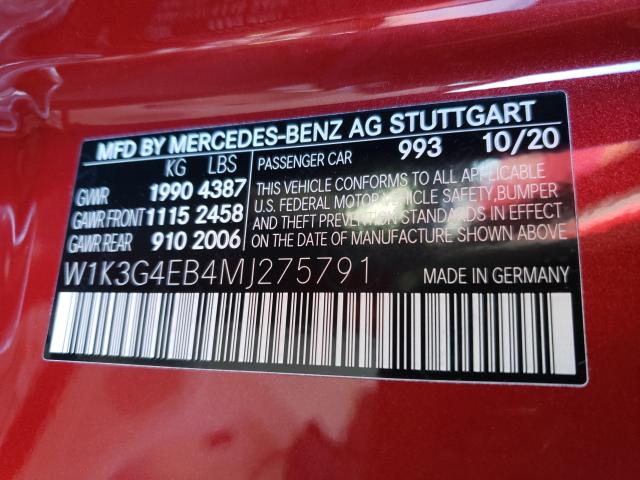 Photo 9 VIN: W1K3G4EB4MJ275791 - MERCEDES-BENZ A 220 